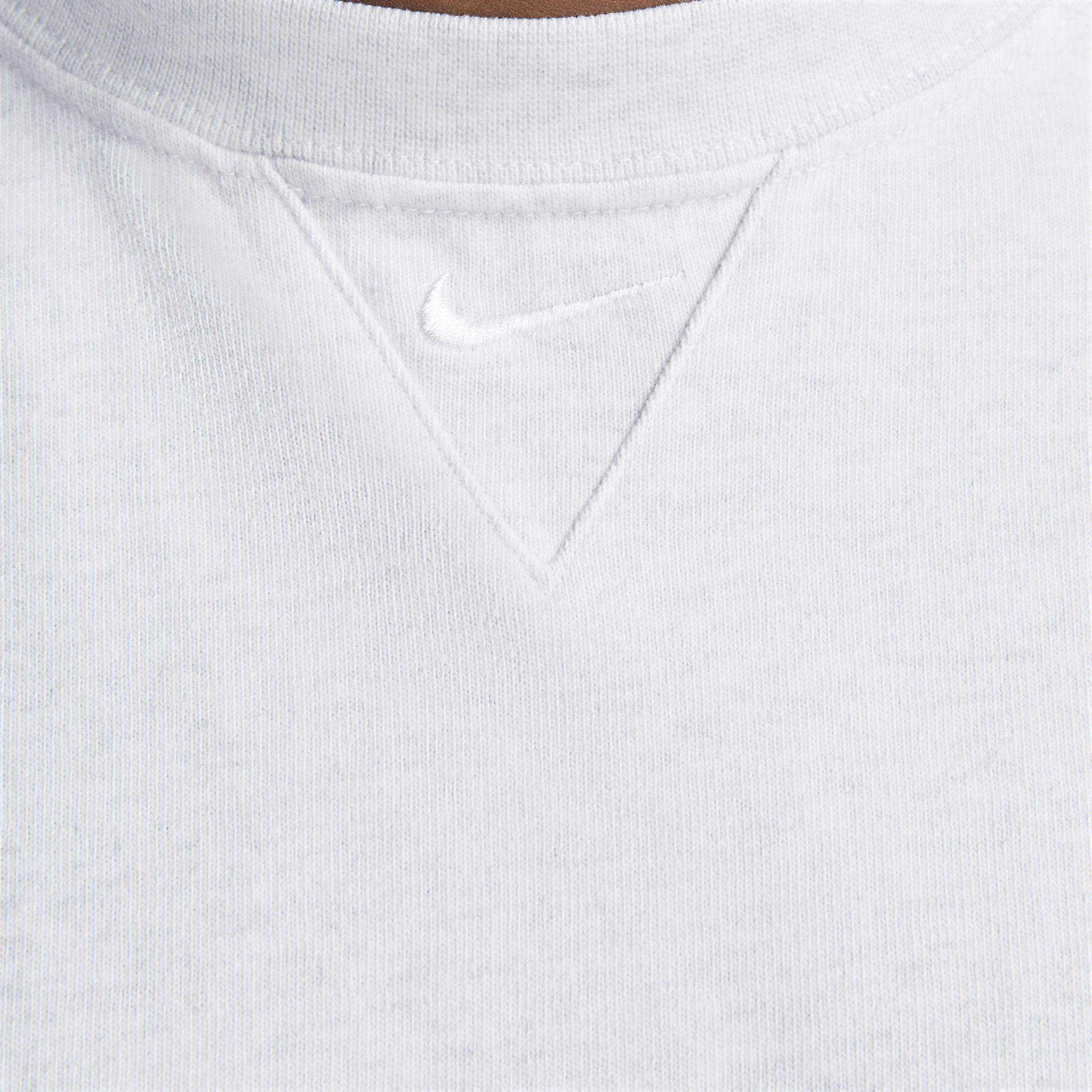 Nike Mens Nike Solo Swoosh Short Sleeve Heavyweight Top - Mens Birch Heather/White Product Image