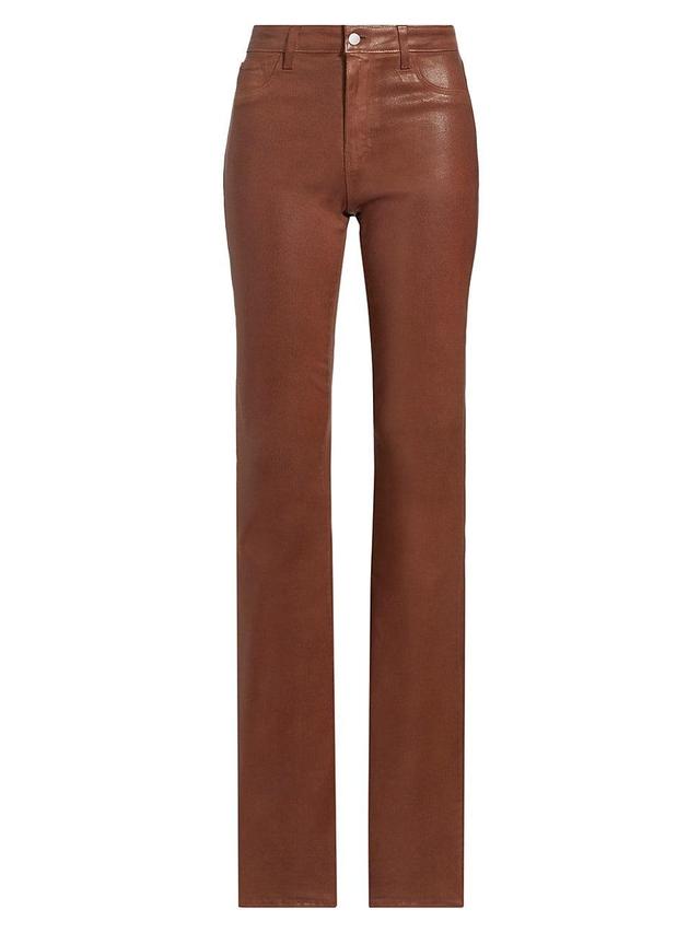 Womens Marty Coated High-Rise Flared Jeans Product Image