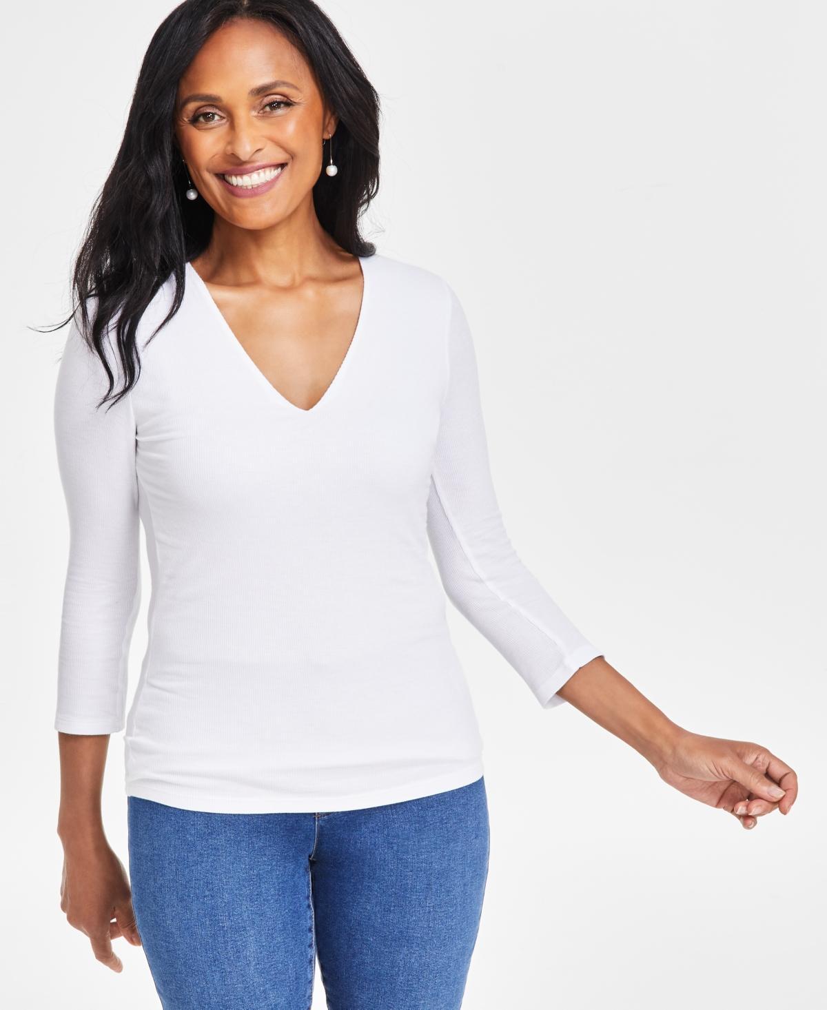 I.n.c. International Concepts Womens Ribbed Top, Created for Macys Product Image