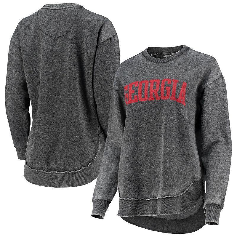 Womens Pressbox Georgia Bulldogs Vintage Wash Pullover Sweatshirt Product Image