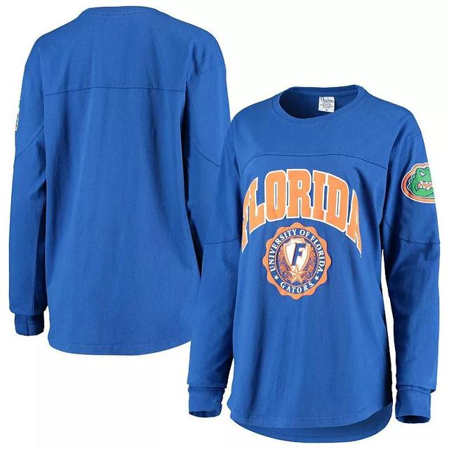 Womens Pressbox Royal Florida Gators Gator Head Edith Long Sleeve T-shirt Product Image