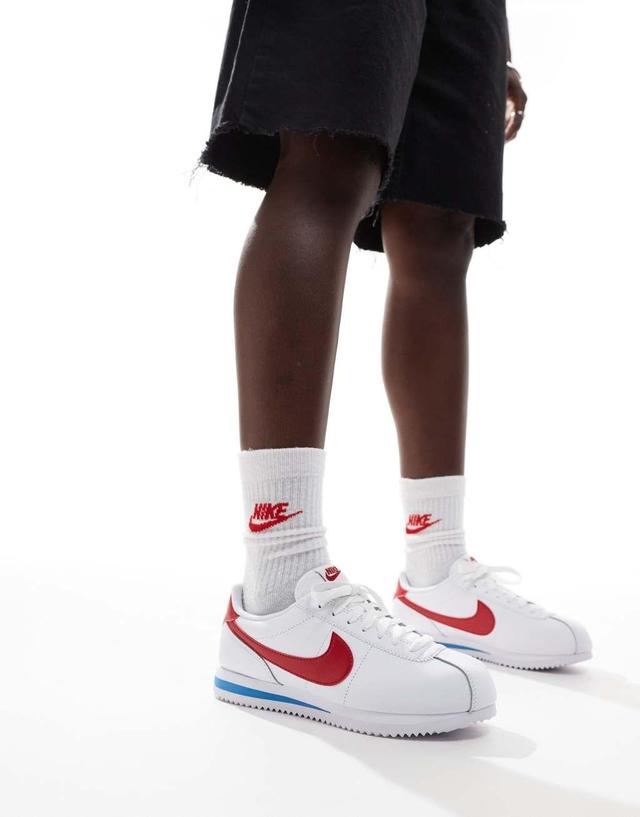 Nike Cortez sneakers in white and red Product Image