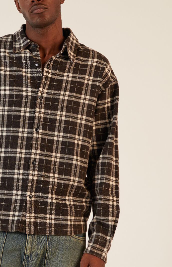 Men's Washed Cropped Flannel Shirt Product Image