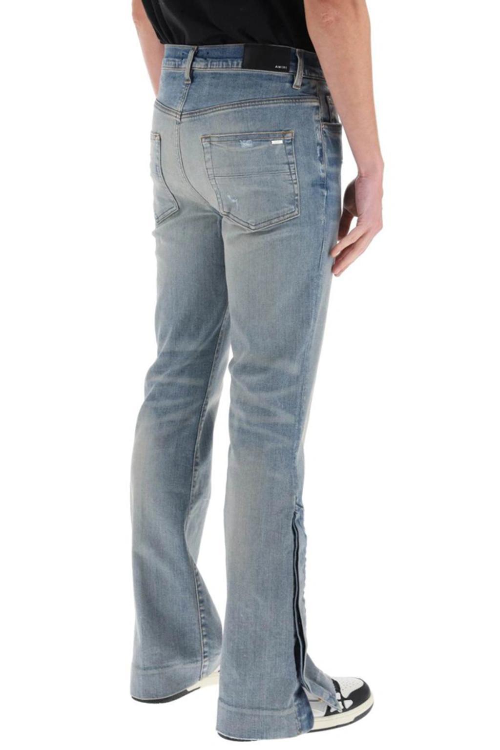 Blue Stacked Flared Jeans Product Image