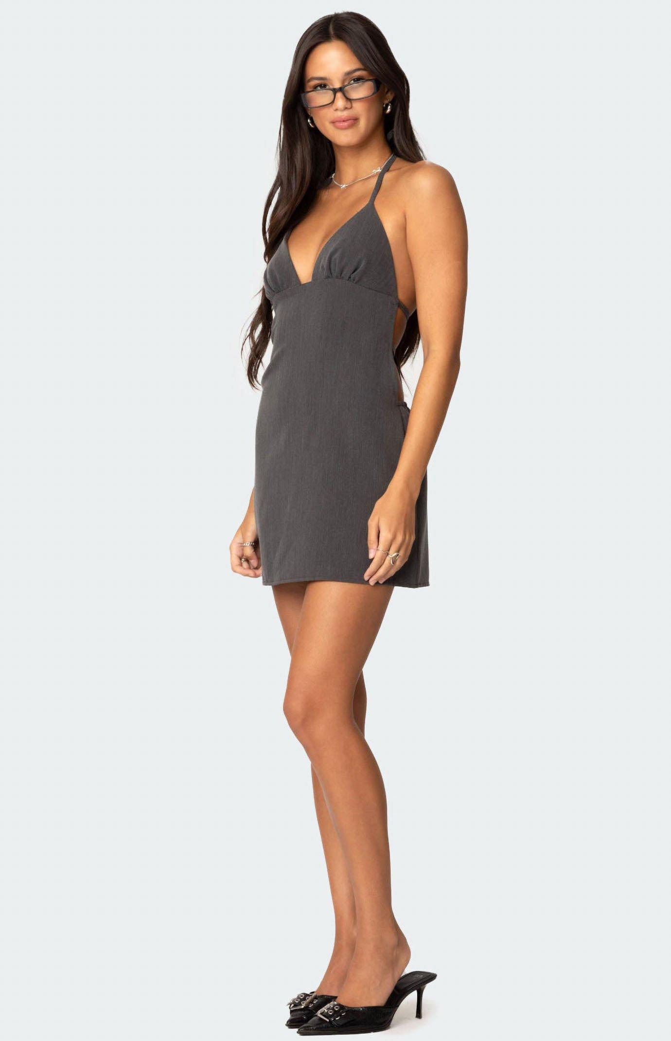 Edikted Women's Tie Back Halter Mini Dress Product Image