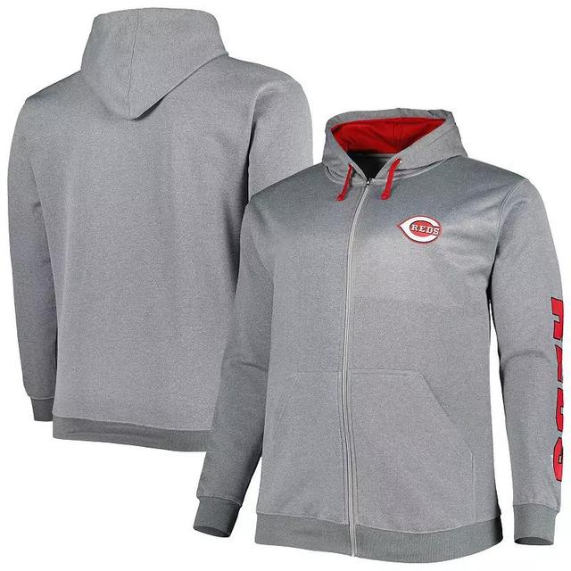 Mens Profile Ash Cincinnati Reds Big & Tall Pullover Hoodie Product Image