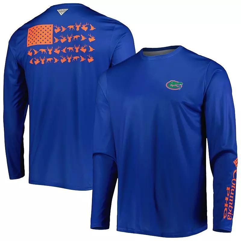 Mens Columbia Royal Florida Gators Terminal Shot Omni-Shade Omni-Wick Long Sleeve T-Shirt Product Image