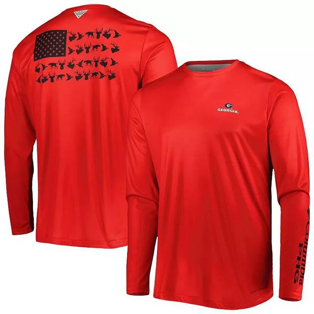 Mens Columbia Georgia Bulldogs Terminal Shot Omni-Shade Omni-Wick Long Sleeve T-Shirt Product Image