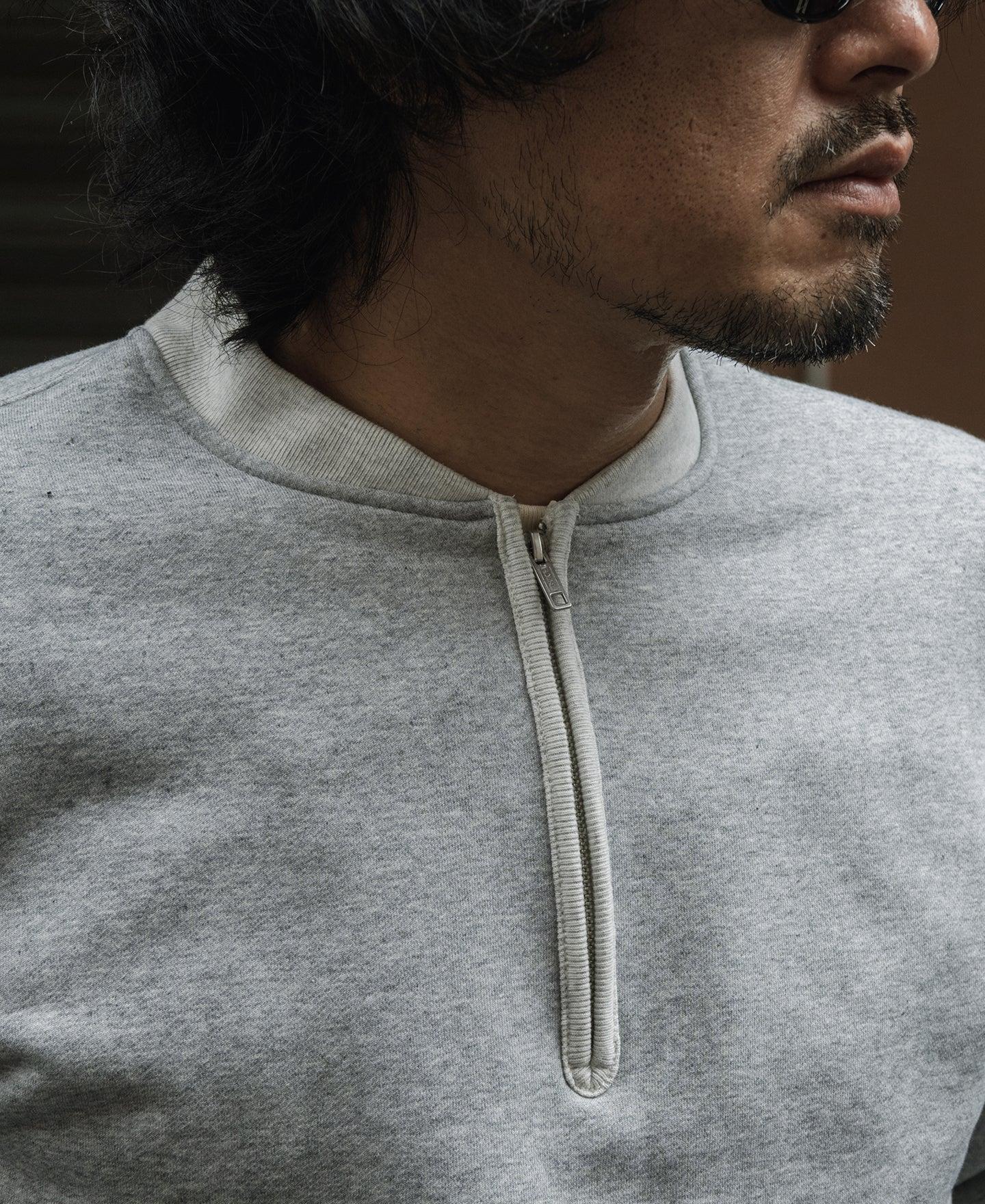 Racing Half-Zip Heavyweight Fleece Sweatshirt - Gray Product Image