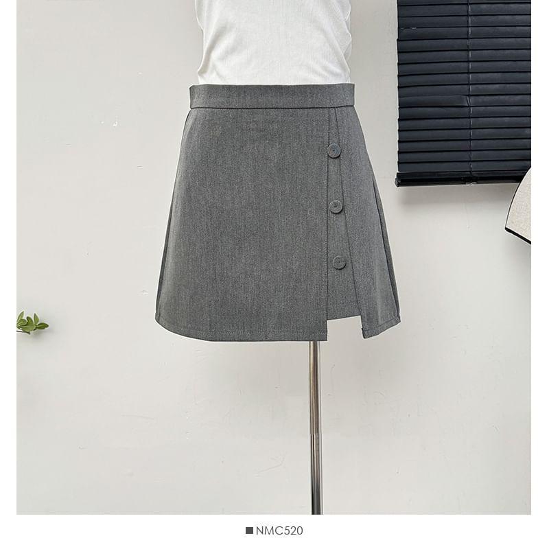 Asymmetrical High-Rise A-Line Mini Skirt Product Image