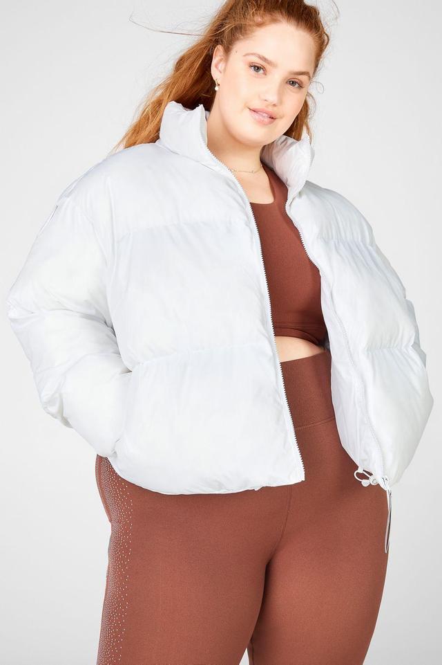 Fabletics Wander Cropped Puffer Womens white plus Size 2X Product Image