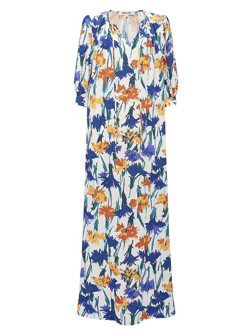 Drogo Floral-Print Elbow-Sleeve Maxi Dress Product Image