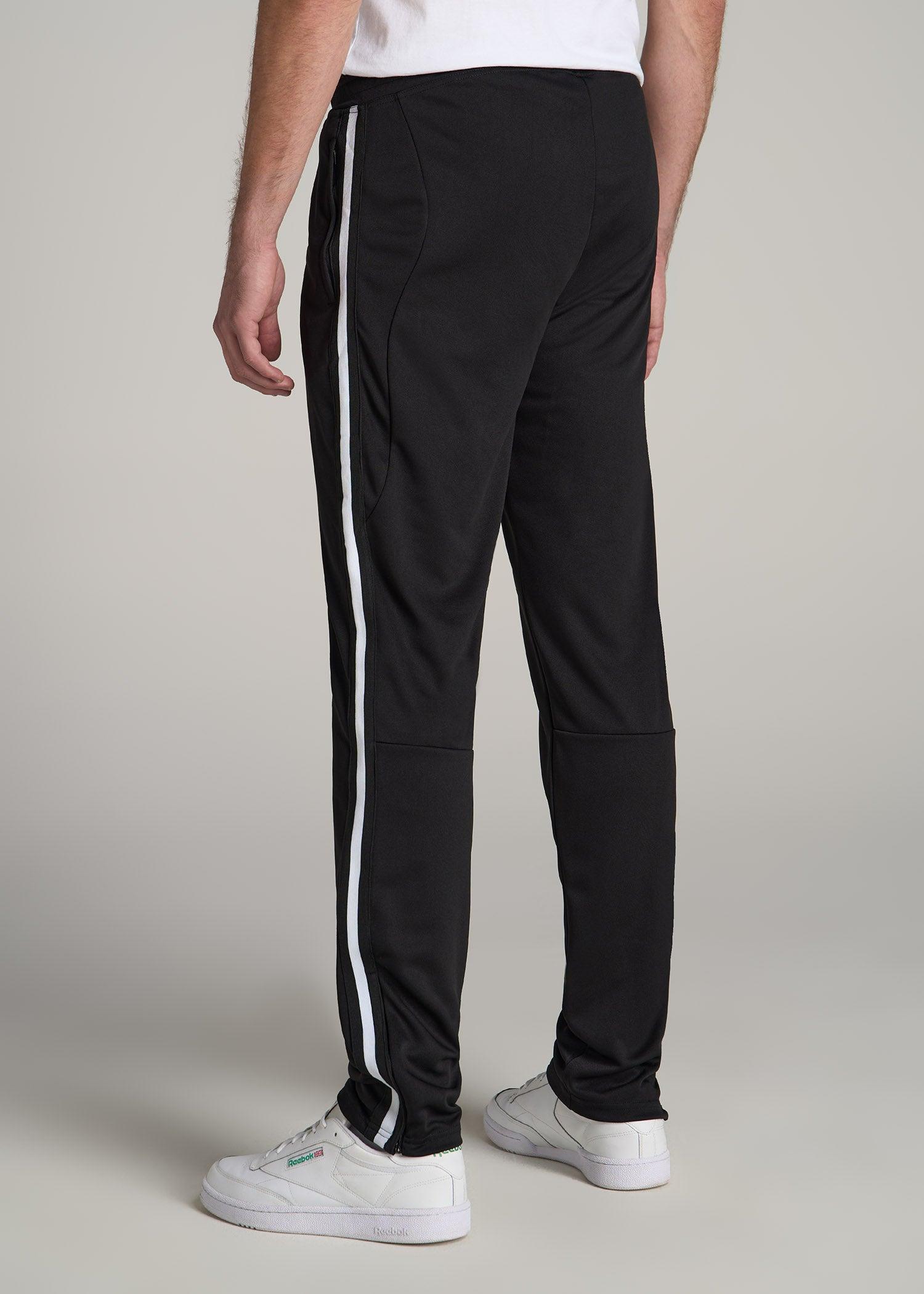 Athletic Stripe Pants for Tall Men in Black Male Product Image