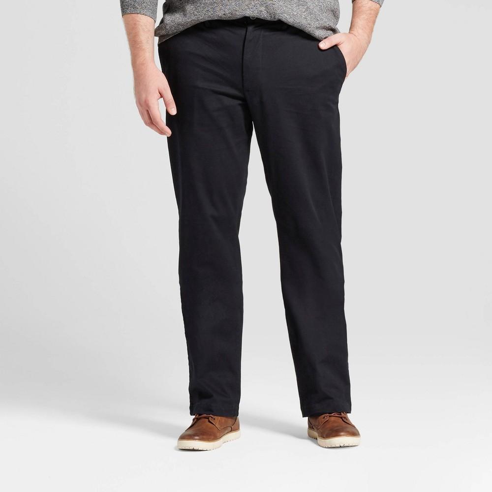 Mens Big & Tall Straight Fit Chino Pants - Goodfellow & Co Black 44x30 Product Image