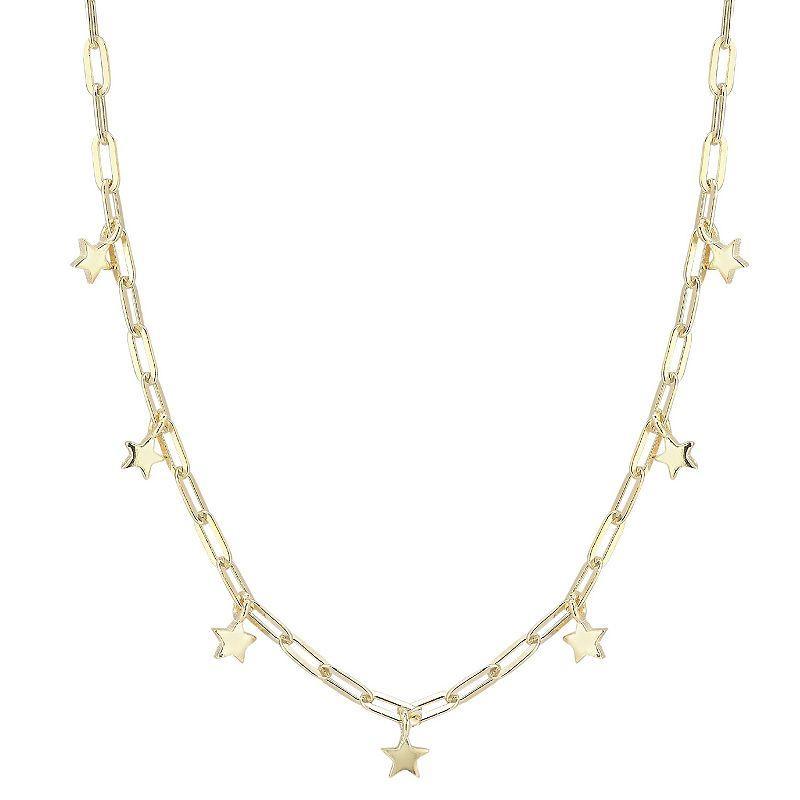 Sunkissed Sterling 14k Gold Over Silver Star Charm Choker Necklace, Womens Gold Tone Product Image