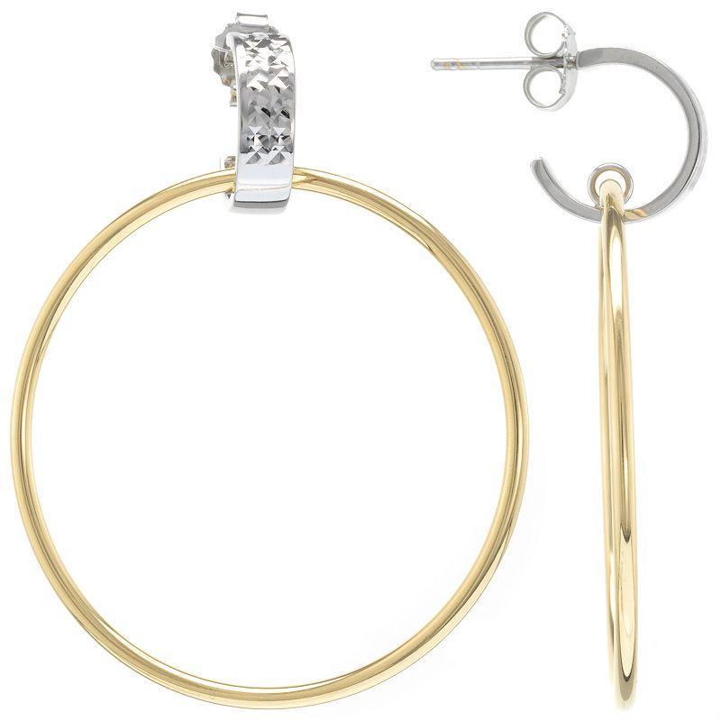 Judy Crowell Sterling Silver Textured Circle Drop Earrings, Womens, Gold Product Image