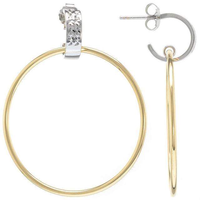 Judy Crowell Sterling Silver Textured Circle Drop Earrings, Womens, Gold Product Image