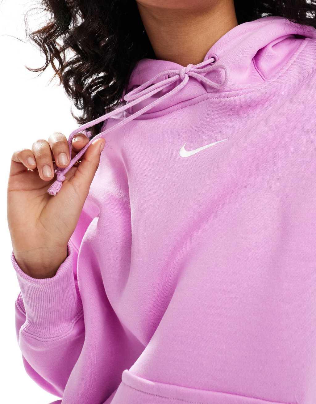 Nike Phoenix Fleece oversized hoodie in pink Product Image