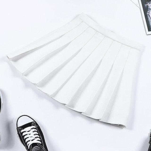 High Waist Plain Mini Pleated Skirt (Various Designs) Product Image