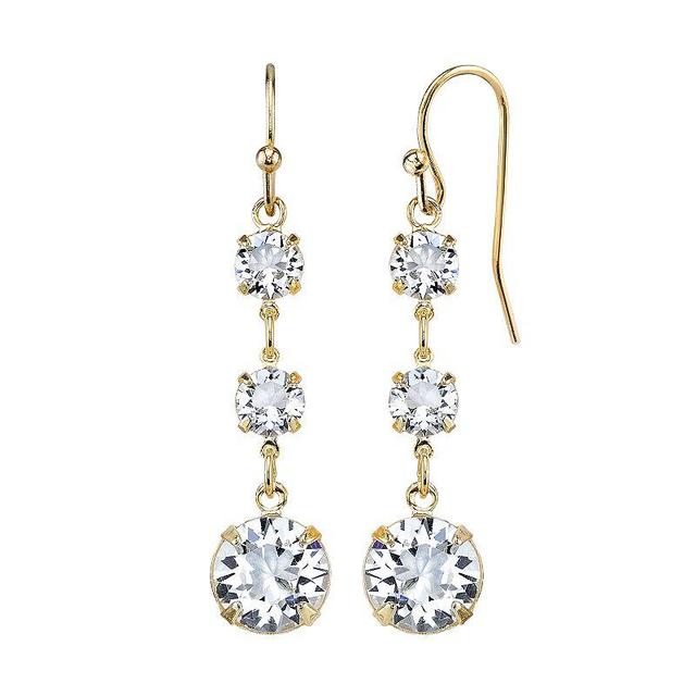 1928 Crystal Gold Tone Linear Earrings, Womens Product Image