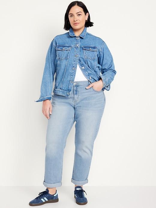 Mid-Rise Wow Boyfriend Straight Jeans Product Image