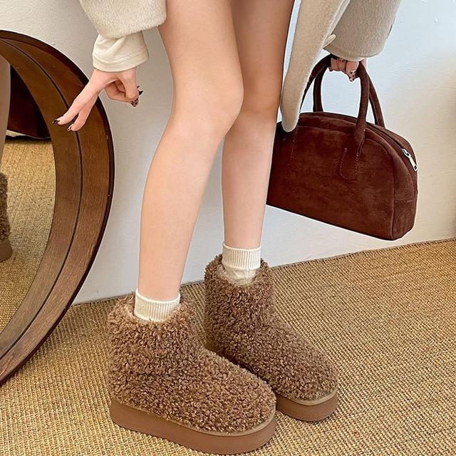 Platform Fleece Snow Ankle Boots Product Image