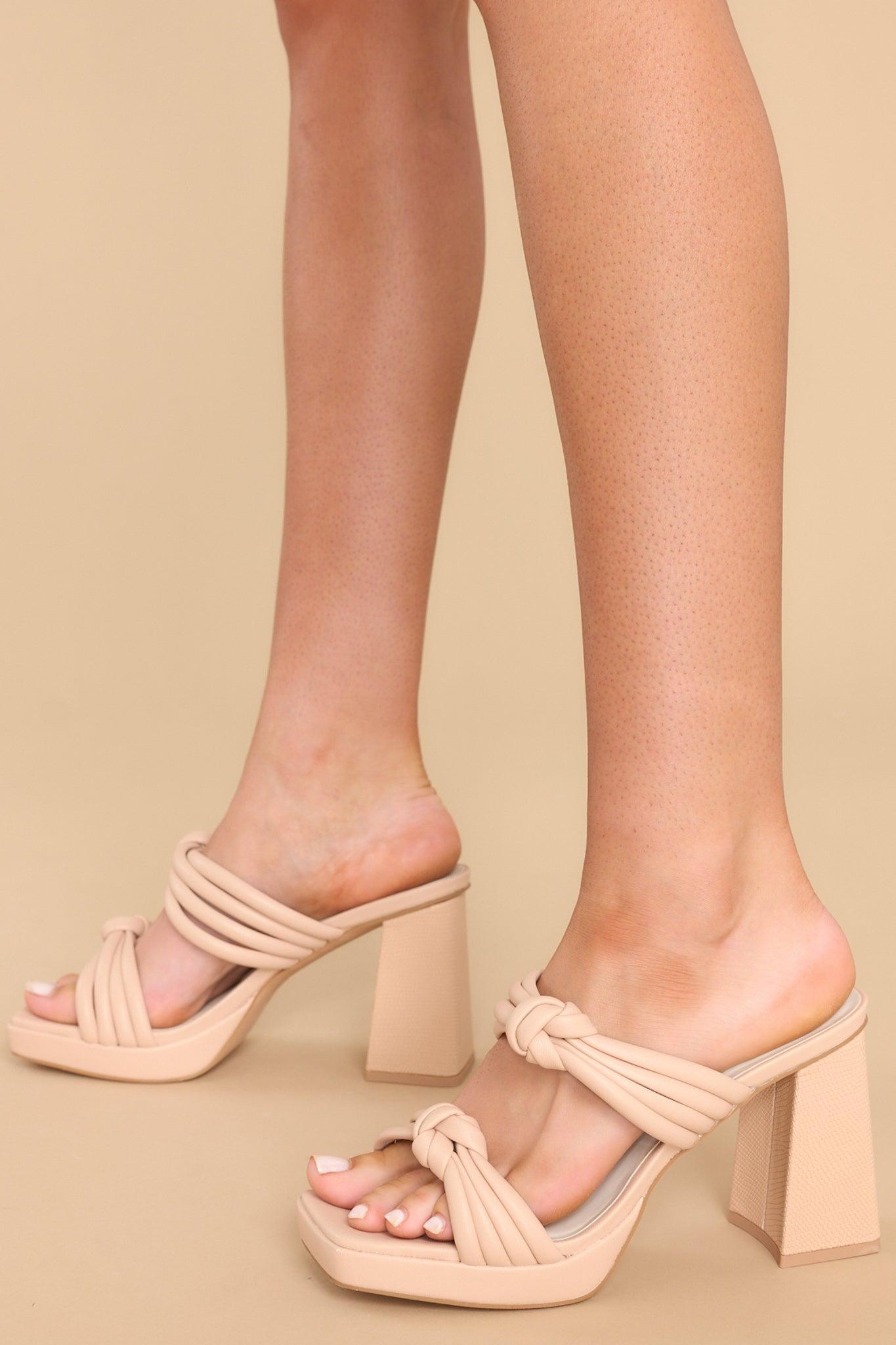 Made To Believe Beige Heels Product Image