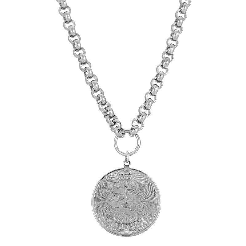 1928 Round Sagitarius Pendant Necklace, Womens, October Product Image