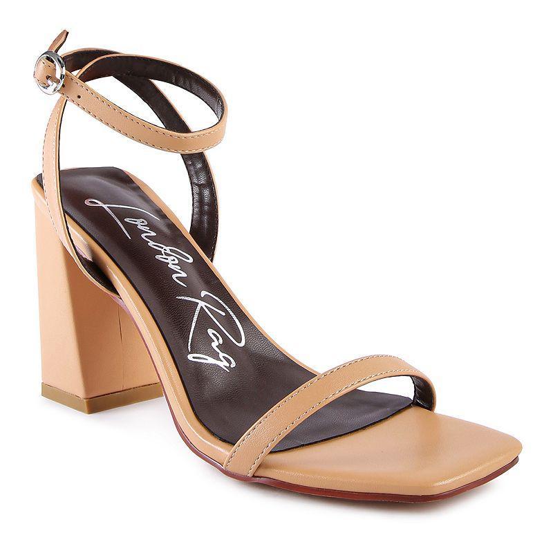 Womens Moon cut Ankle Strap Block Heel Sandals Product Image