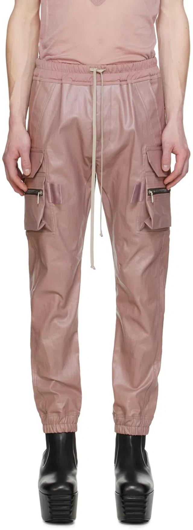 Pink Mastodon Denim Cargo Pants In 63 Dusty Pink Product Image