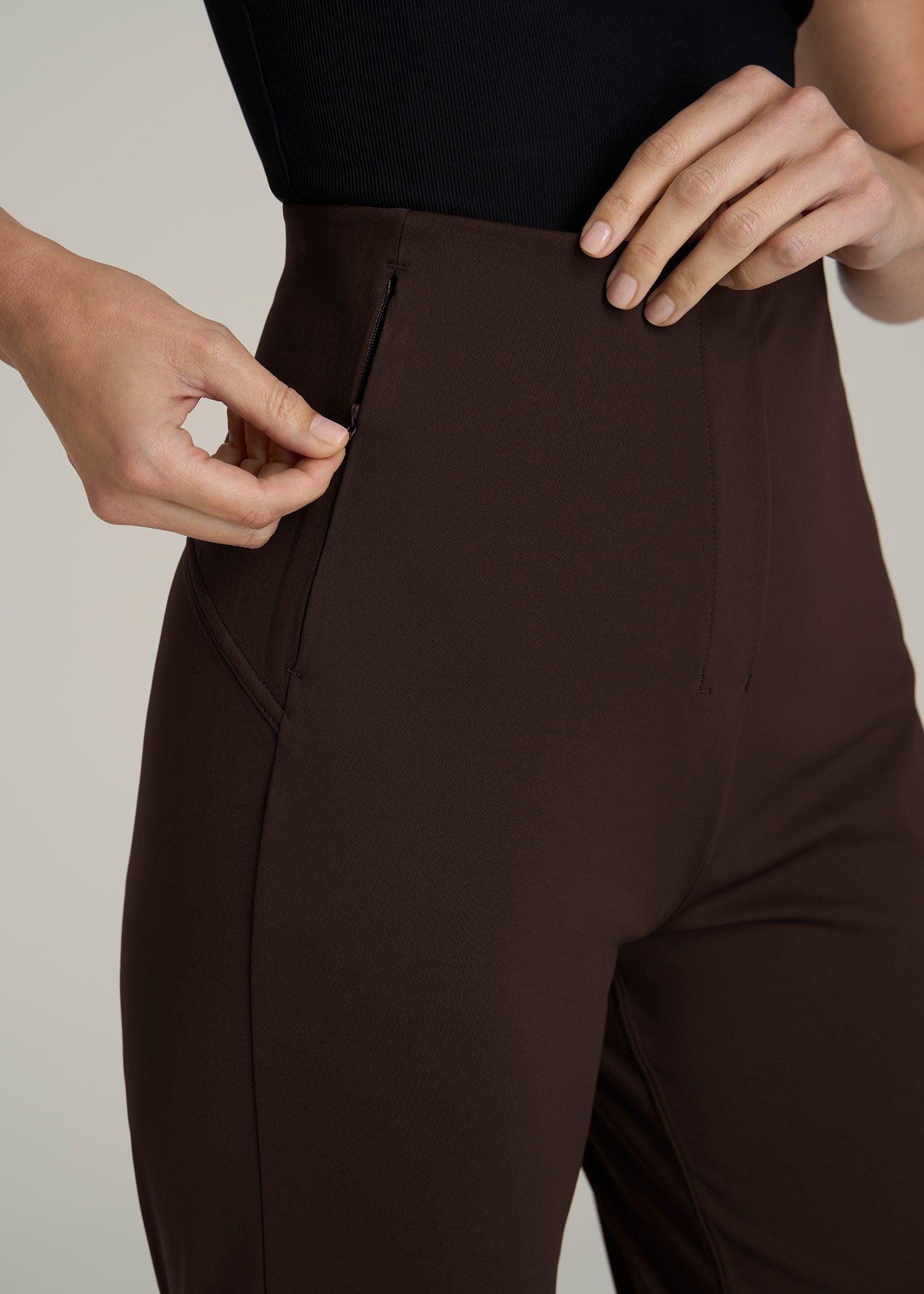 High Rise Pull On Mini Flare Pant for Tall Women in Espresso Product Image