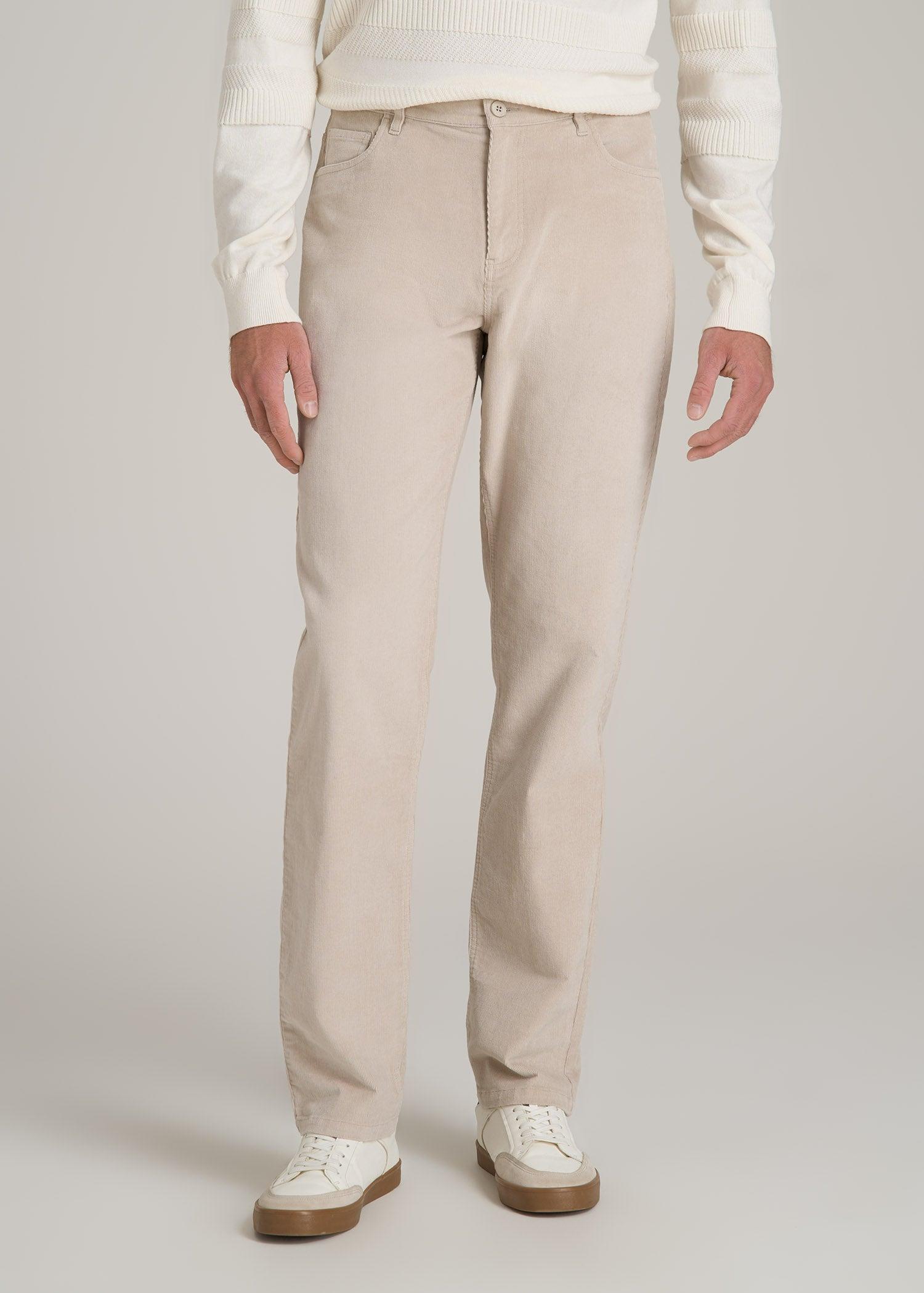 STRAIGHT-LEG Stretch Corduroy Pants for Tall Men in Drywall Tan Product Image