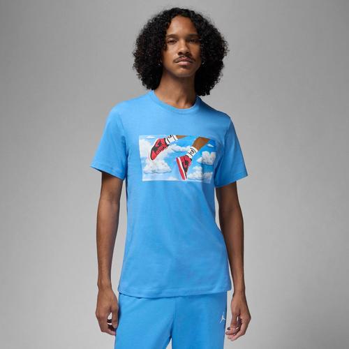 Jordan Mens Jordan Flight Essential Short Sleeve Crew - Mens Legend Blue/White Product Image