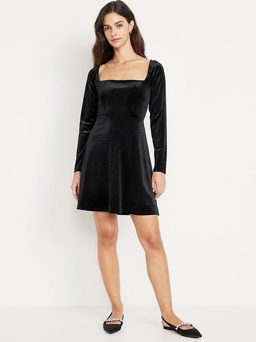 Fit &amp; Flare Velvet Mini Dress Product Image