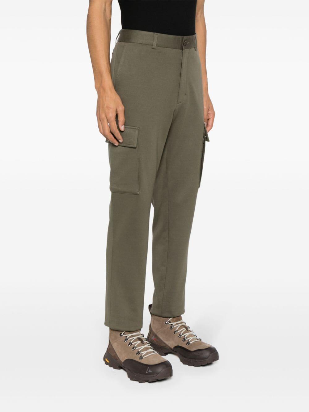 High-waist Tapered Cargo Trousers In Green Product Image