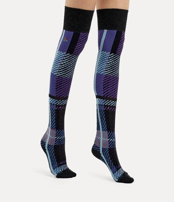 Multi Tartan Over The Knee Sock Product Image