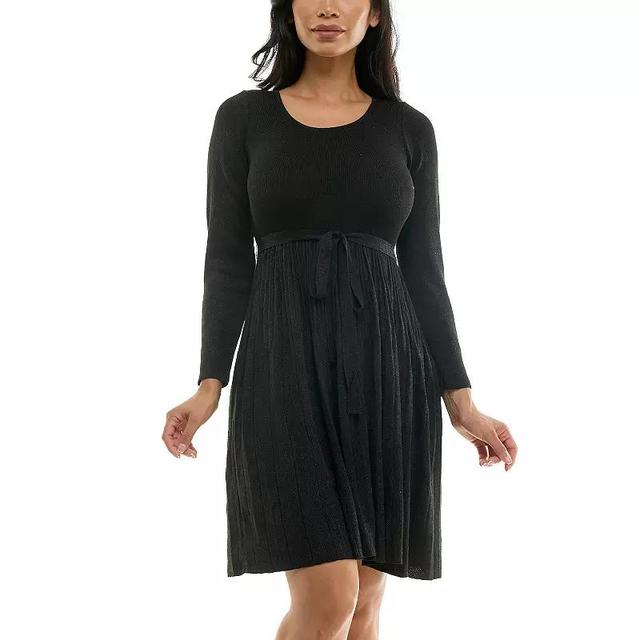 Womens Nina Leonard Pleat Glitter Knit Dress Product Image