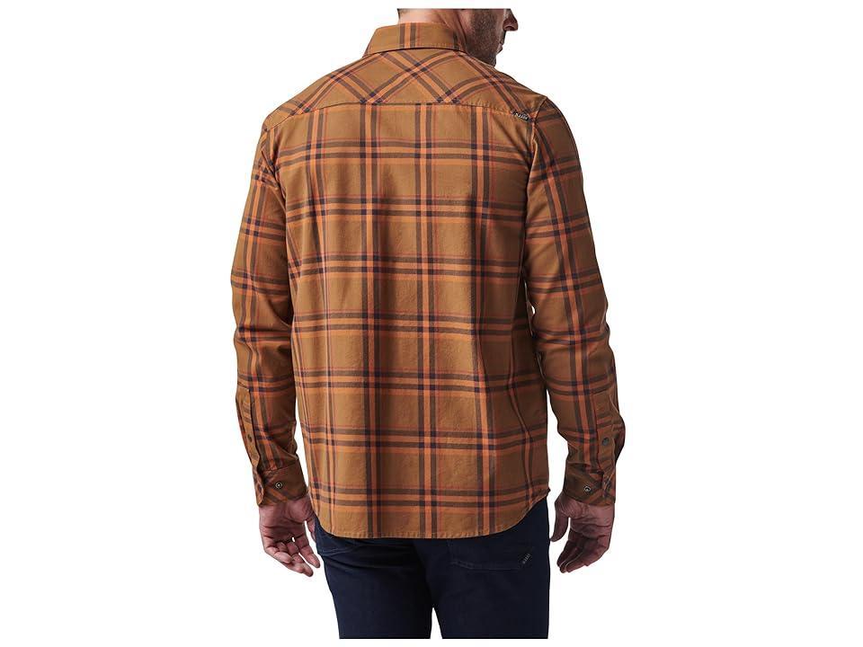 5.11 Tactical Gunner Plaid Long Sleeve (Roasted Barley Plaid) Men's Clothing Product Image