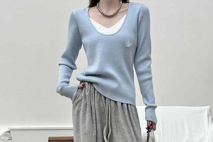 Drawstring Waist Plain Wide Leg Pants Product Image