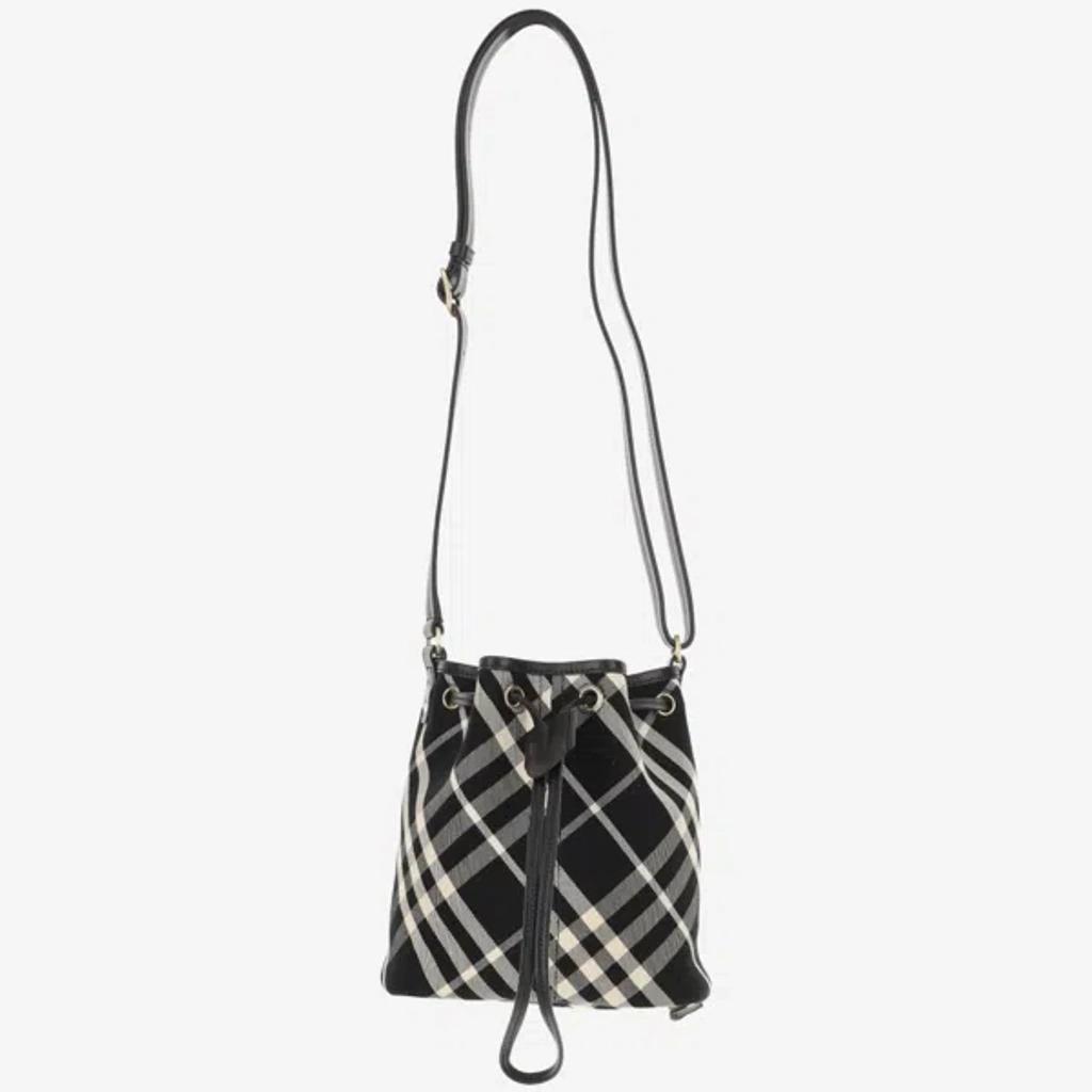 BURBERRY Black Check-print Mini Bucket Bag Product Image