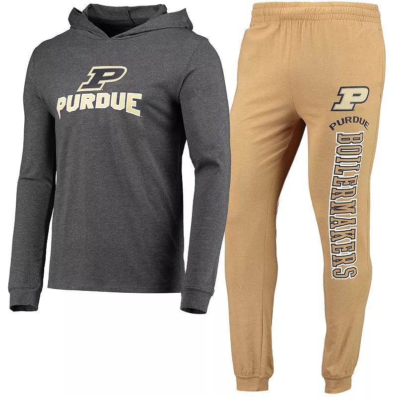 Mens Concepts Sport Gold Purdue Boilermakers Meter Long Sleeve Hoodie T-shirt and Jogger Pajama Set - Gold Product Image