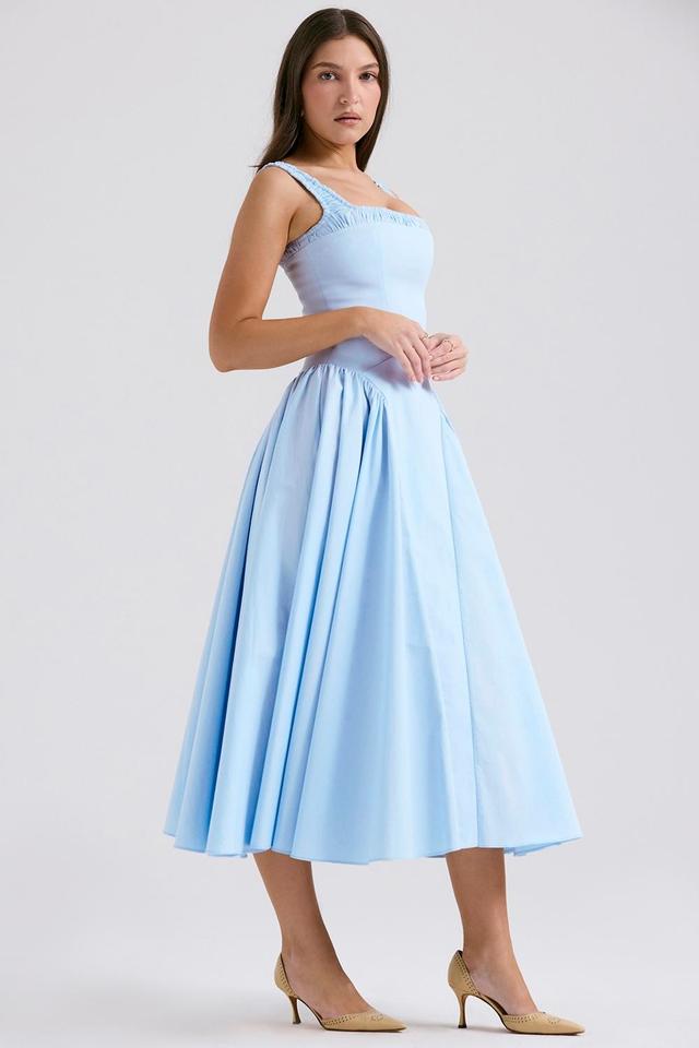 Dorothy Italian Azure Cotton Midi Sundress Product Image