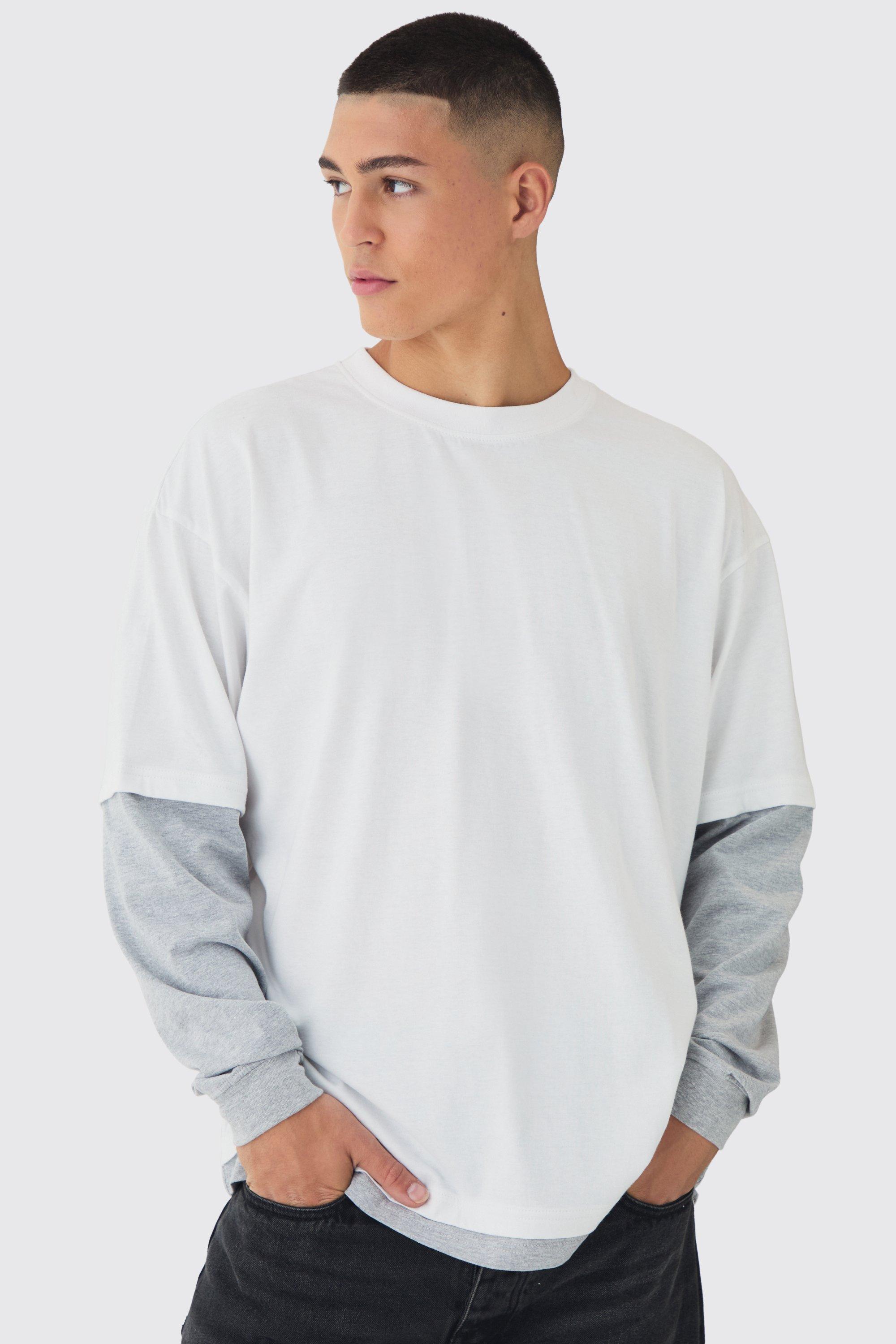 Oversized Faux Layer T-Shirt | boohooMAN USA Product Image