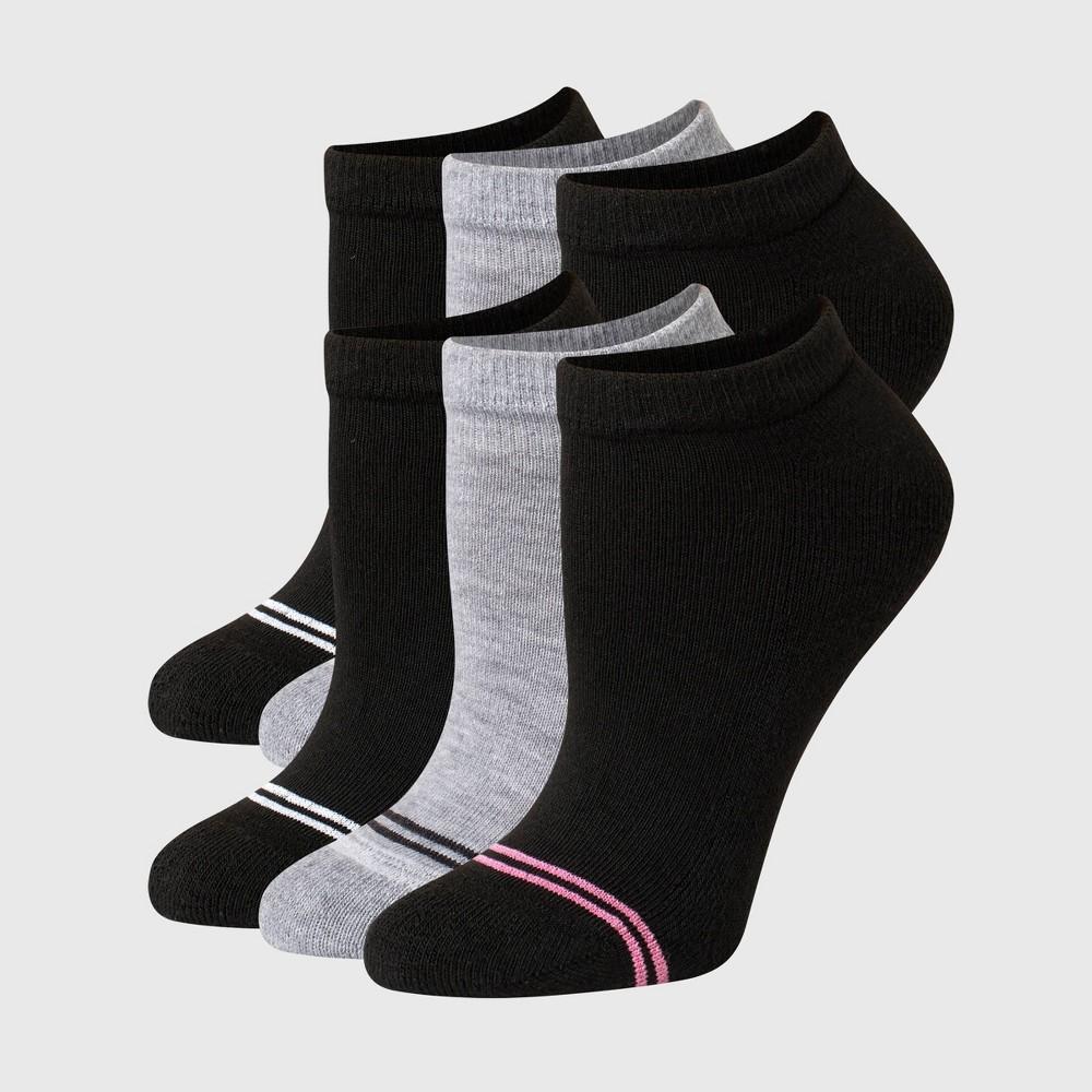 Hanes Womens Striped Cushioned 6pk No Show Socks 5-9 Product Image