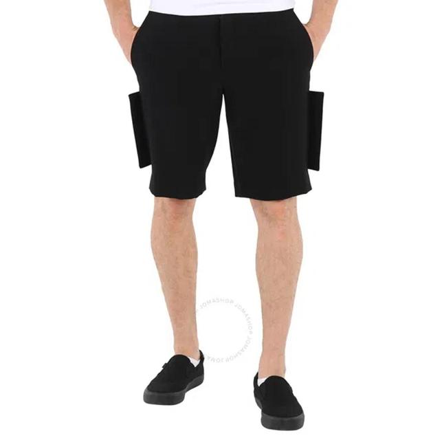 Men's Black Panel-detail Tailored Shorts Product Image