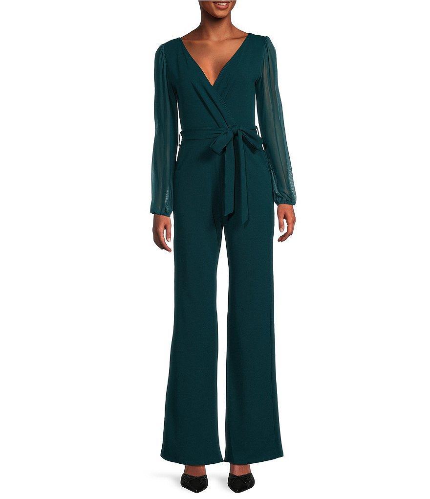 Moa Moa Mesh Long Sleeve Wide Leg Jumpsuit Product Image