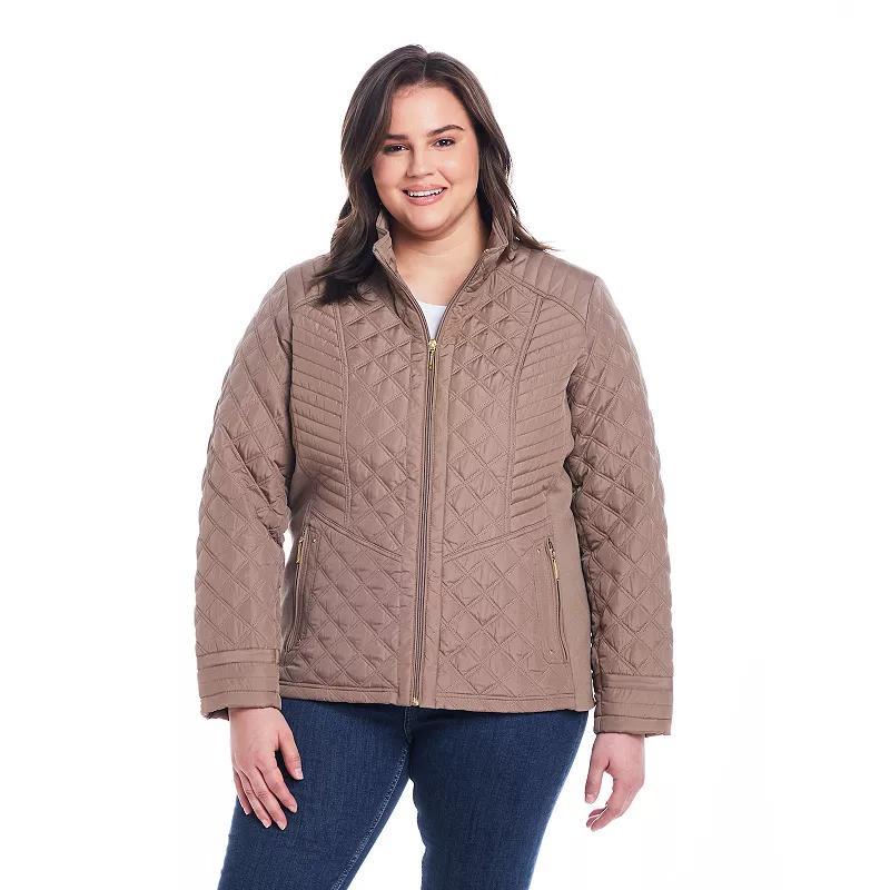 Plus Size Weathercast Quilted Jacket with Side Stretch, Womens Product Image