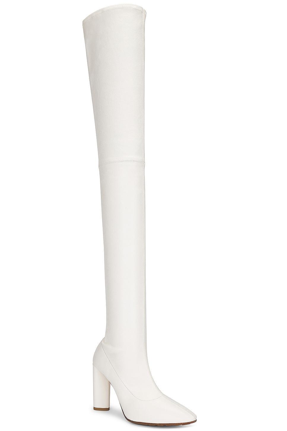 Bottega Veneta Tripod Thigh High Boot in Cream Product Image