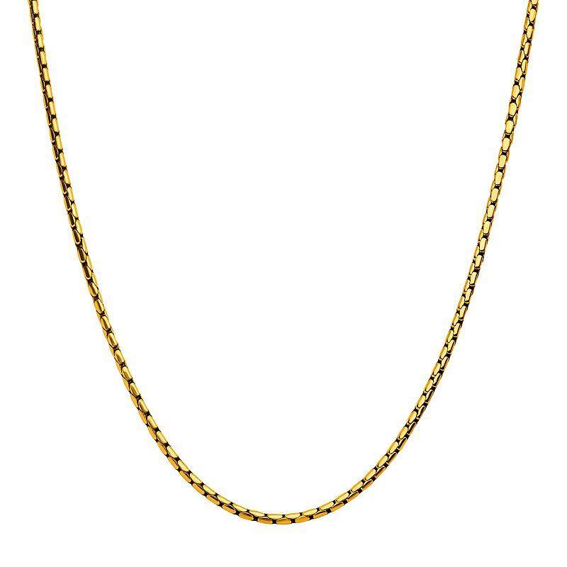 18k Gold Over Stainless Steel 3 mm Boston Link Chain Necklace, Mens Product Image