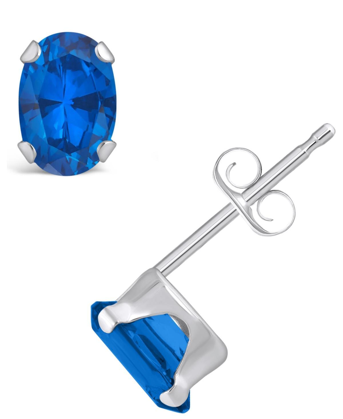 Macys Gemstone Stud Earrings in 10k White Gold Product Image